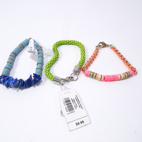 Banana Republic J.Crew Gap RAINBOW MULTI COLOR FRIENDSHIP BRACELET SET 3 PC NWT - Picture 5 of 7